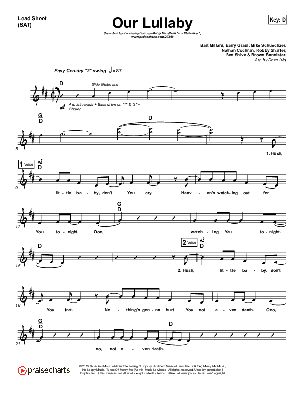 Our Lullaby Lead (SAT) (MercyMe)