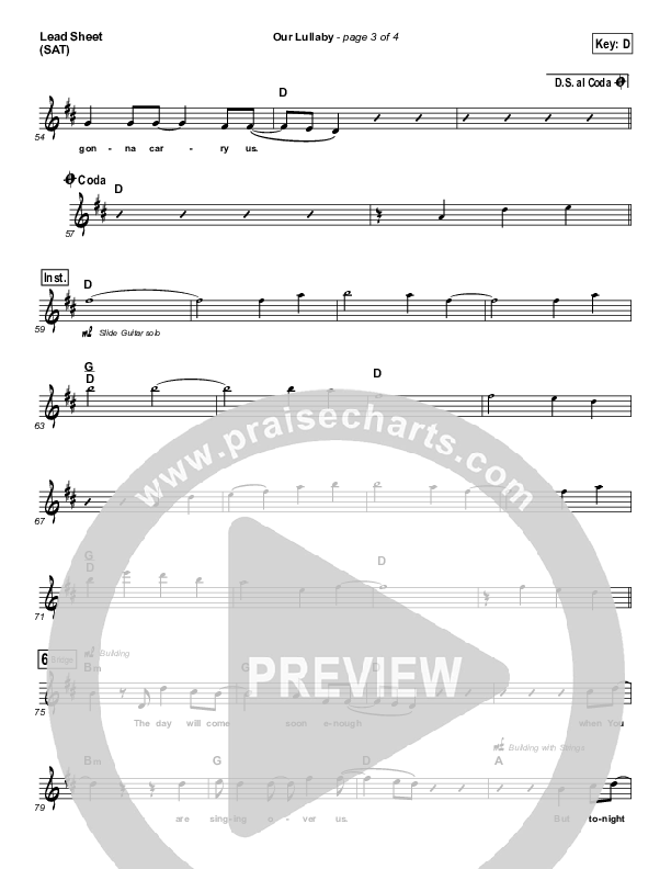 Our Lullaby Lead Sheet (SAT) (MercyMe)