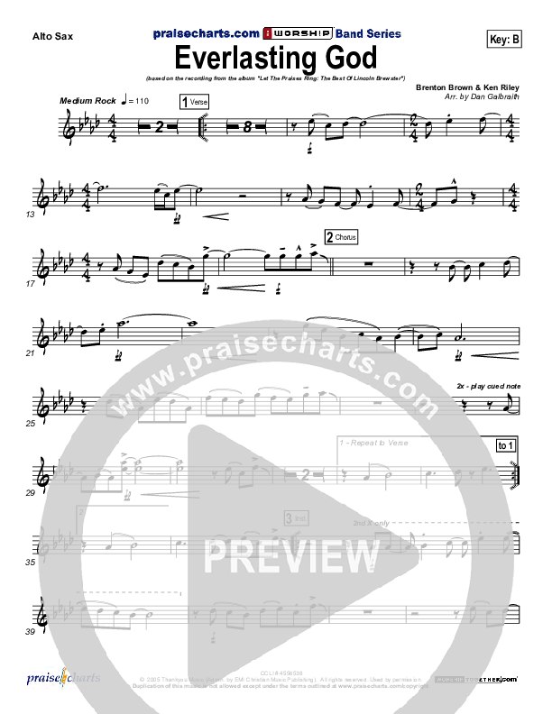 Everlasting God Alto Sax (Lincoln Brewster)