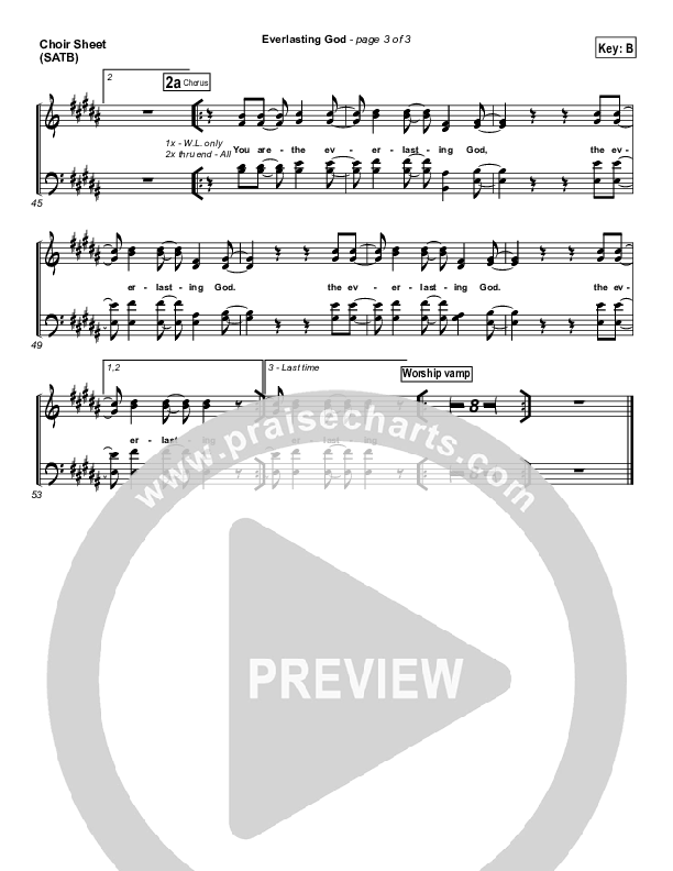 Everlasting God Choir Vocals (SATB) (Lincoln Brewster)