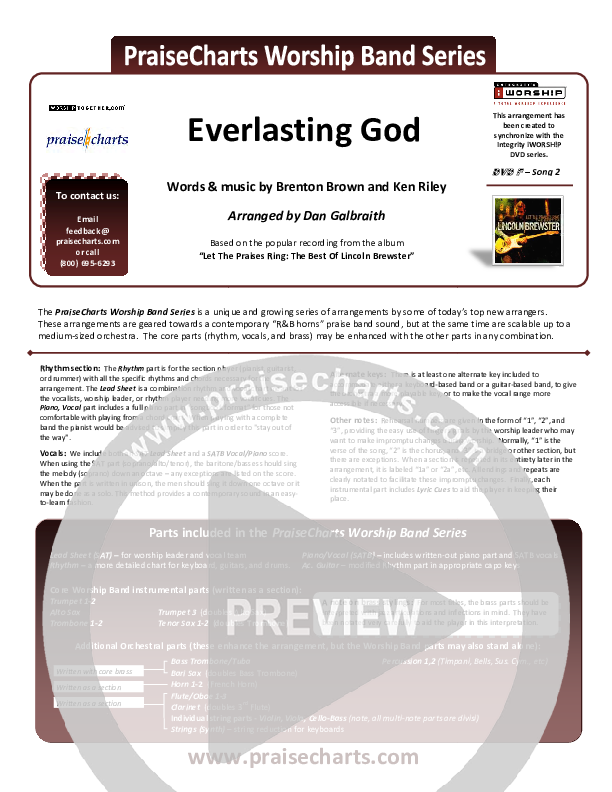 Everlasting God Cover Sheet (Lincoln Brewster)