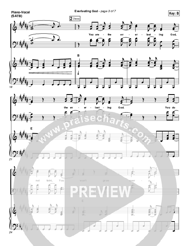 Everlasting God Piano/Vocal (SATB) (Lincoln Brewster)