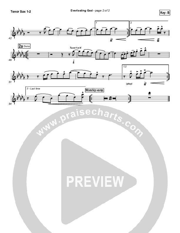 Everlasting God Tenor Sax 1/2 (Lincoln Brewster)