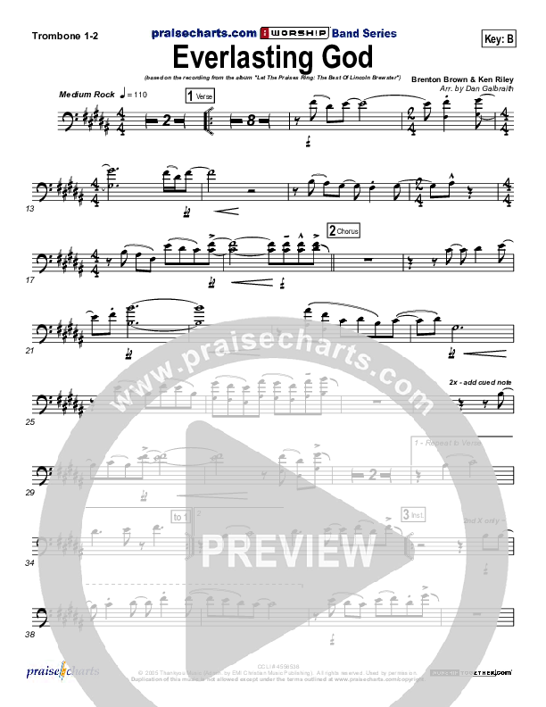 Everlasting God Trombone 1/2 (Lincoln Brewster)