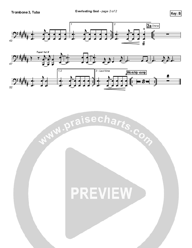 Everlasting God Trombone 3/Tuba (Lincoln Brewster)