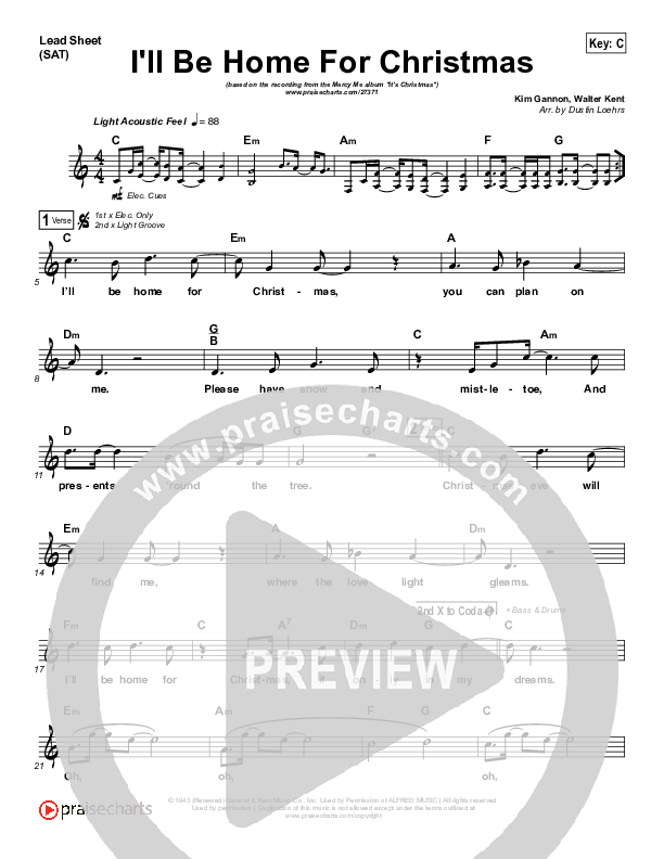 I'll Be Home For Christmas Lead (SAT) (MercyMe)