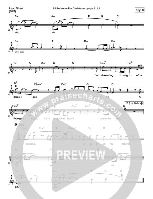 I'll Be Home For Christmas Lead Sheet (SAT) (MercyMe)