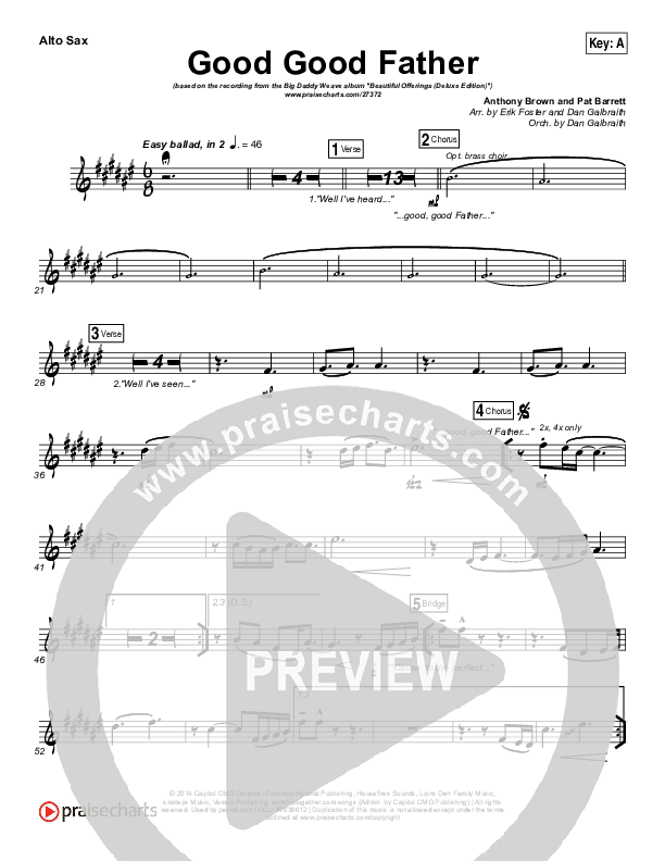 Good Good Father Alto Sax (Big Daddy Weave)