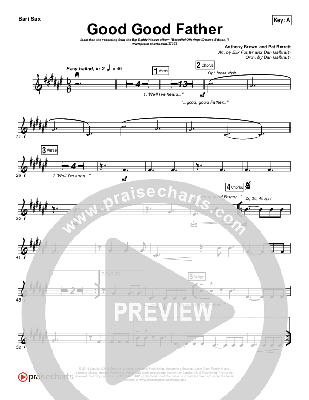 Good Good Father Bari Sax (Big Daddy Weave)