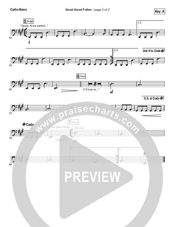 Good Good Father Cello/Bass (Big Daddy Weave)