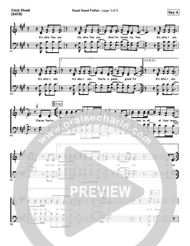 Good Good Father Choir Vocals (SATB) (Big Daddy Weave)