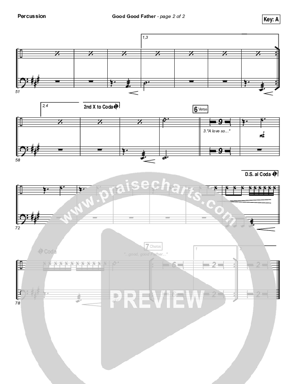 Good Good Father Percussion (Big Daddy Weave)