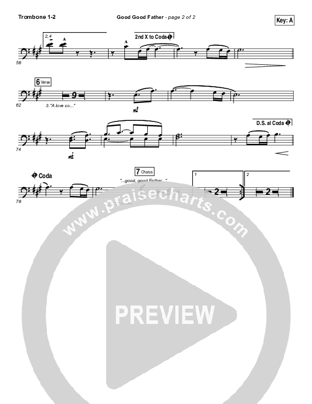 Good Good Father Trombone 1/2 (Big Daddy Weave)