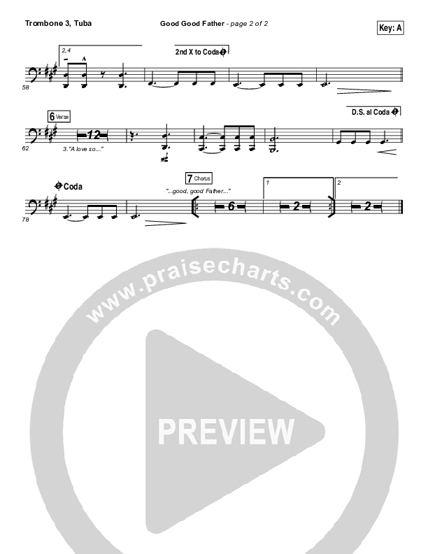 Good Good Father Trombone 3/Tuba (Big Daddy Weave)