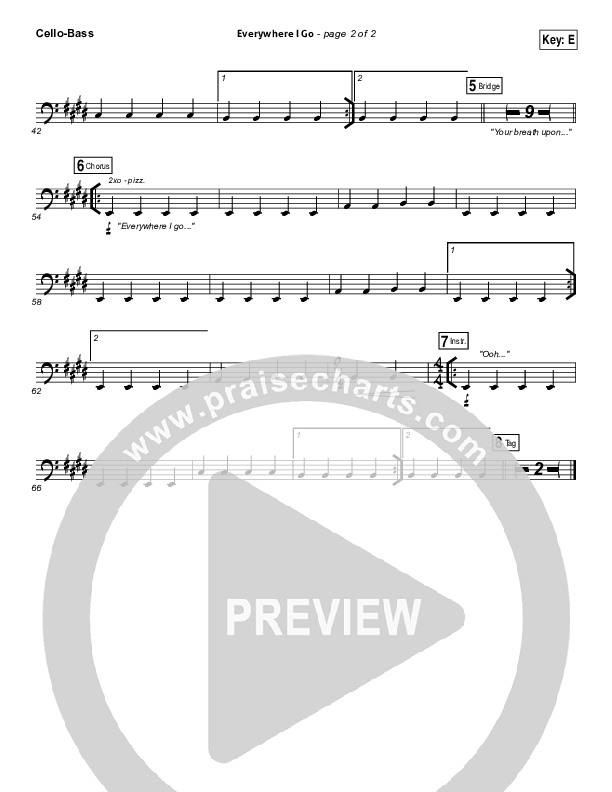 Everywhere I Go Cello/Bass (Tim Timmons)