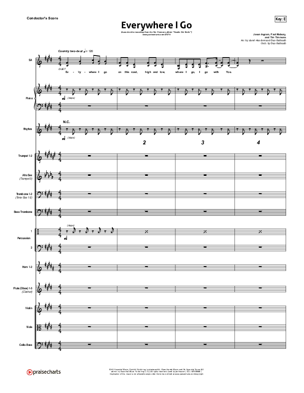 Everywhere I Go Conductor's Score (Tim Timmons)