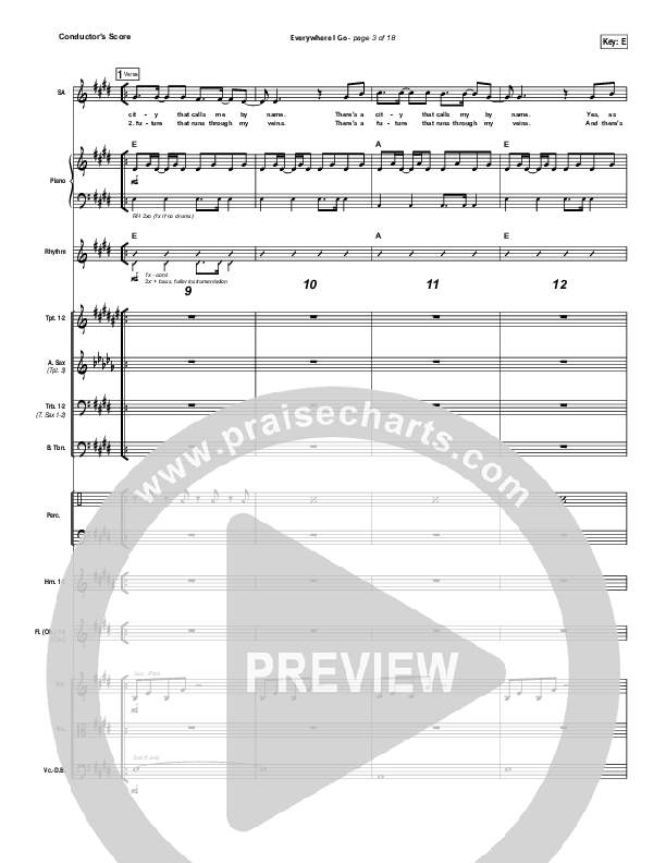 Everywhere I Go Conductor's Score (Tim Timmons)