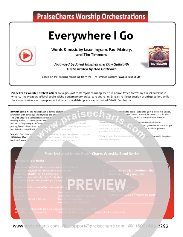 Everywhere I Go Cover Sheet (Tim Timmons)