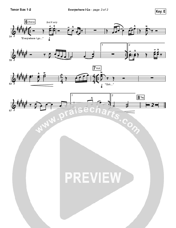 Everywhere I Go Tenor Sax 1/2 (Tim Timmons)