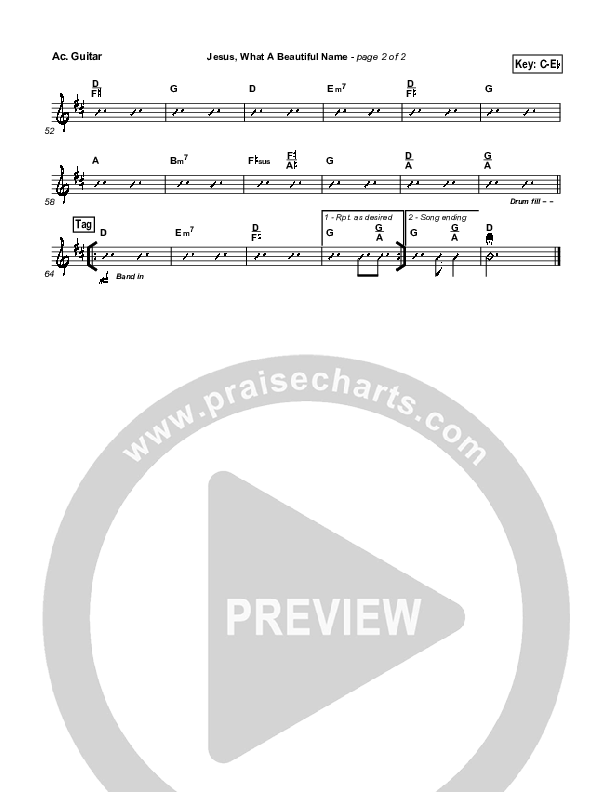 Jesus What A Beautiful Name Acoustic Guitar (Hillsong Worship)