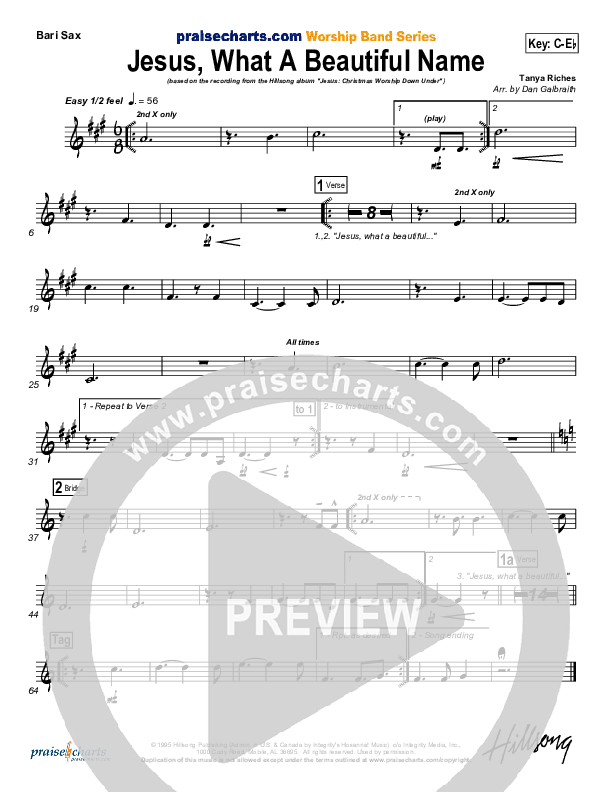 Jesus What A Beautiful Name Bari Sax (Hillsong Worship)