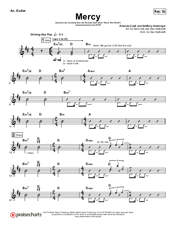 Mercy Acoustic Guitar (Amanda Lindsey Cook)