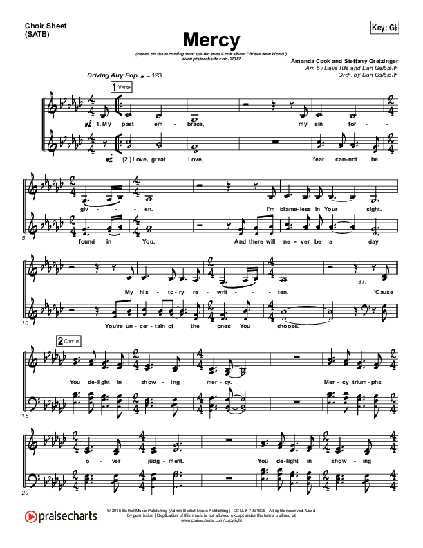 Mercy Choir Sheet (SATB) (Amanda Lindsey Cook)