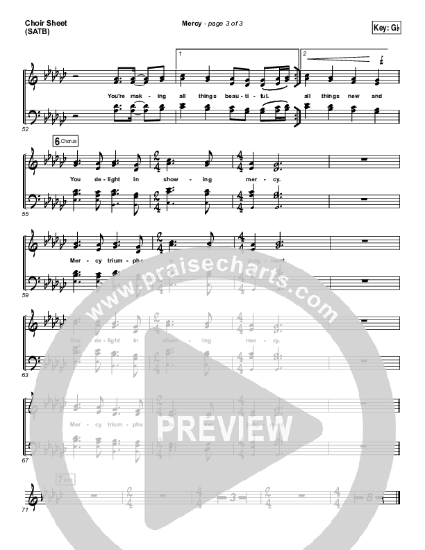 Mercy Choir Sheet (SATB) (Amanda Lindsey Cook)