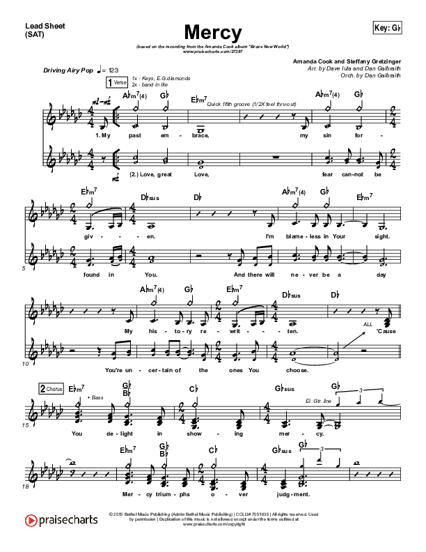 Mercy Lead Sheet (SAT) (Amanda Lindsey Cook)