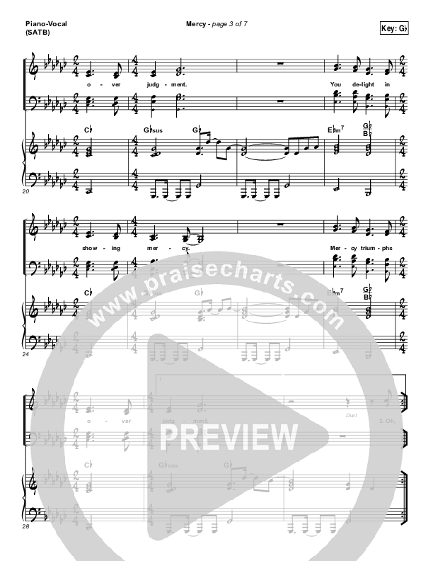 Mercy Piano/Vocal (SATB) (Amanda Lindsey Cook)