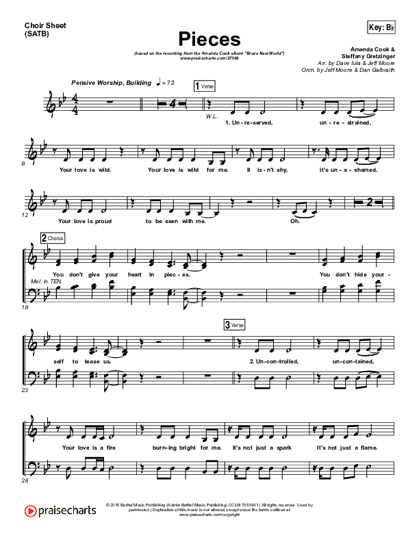 Pieces Choir Vocals (SATB) (Amanda Lindsey Cook)