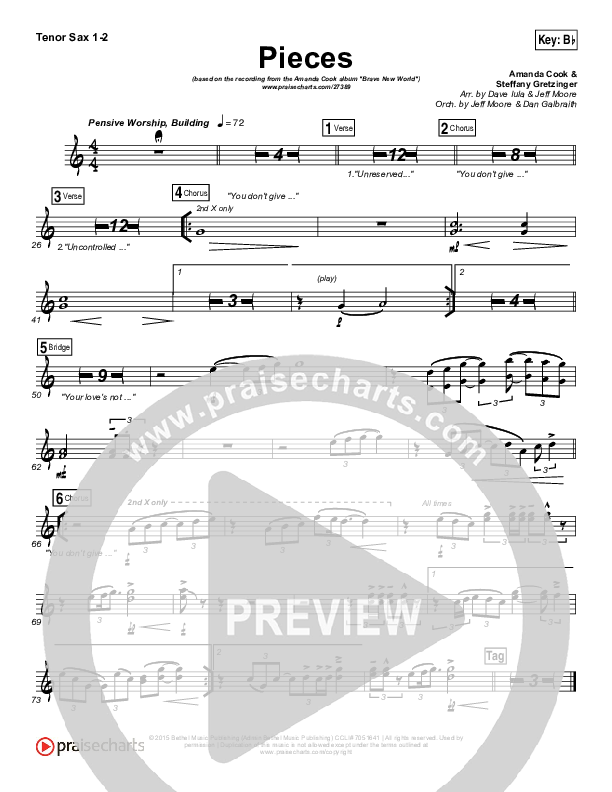 Pieces Tenor Sax 1/2 (Amanda Lindsey Cook)