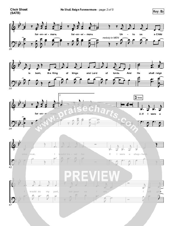 He Shall Reign Forevermore Choir Sheet (SATB) (Chris Tomlin)