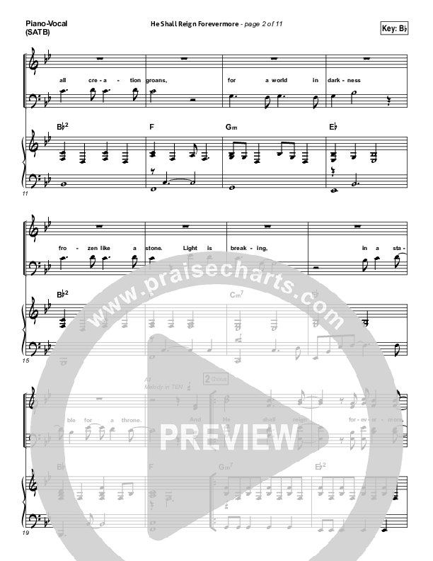 He Shall Reign Forevermore Piano/Vocal (SATB) (Chris Tomlin)