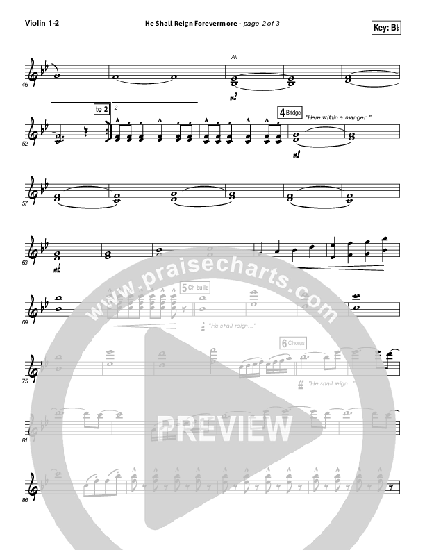 He Shall Reign Forevermore Violin 1/2 (Chris Tomlin)