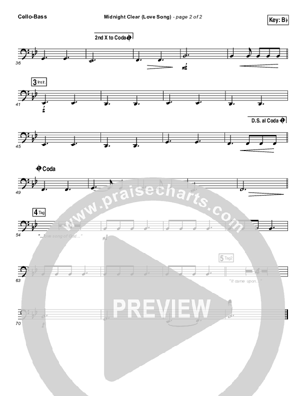 Midnight Clear (Love Song) Cello/Bass (Chris Tomlin)