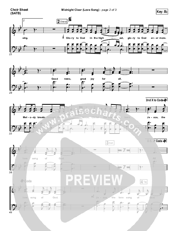 Midnight Clear (Love Song) Choir Sheet (SATB) (Chris Tomlin)