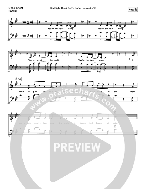 Midnight Clear (Love Song) Choir Sheet (SATB) (Chris Tomlin)
