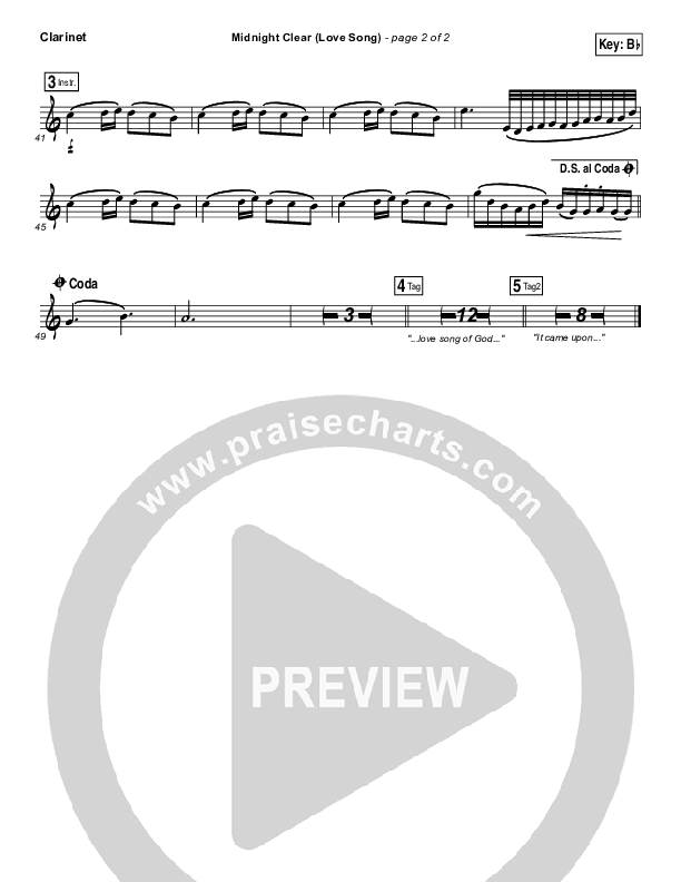 Midnight Clear (Love Song) Clarinet (Chris Tomlin)