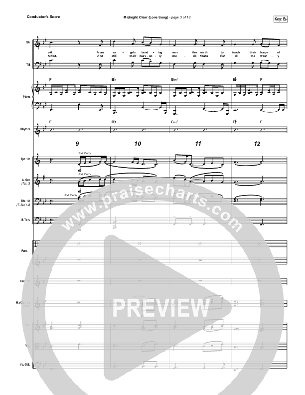Midnight Clear (Love Song) Conductor's Score (Chris Tomlin)
