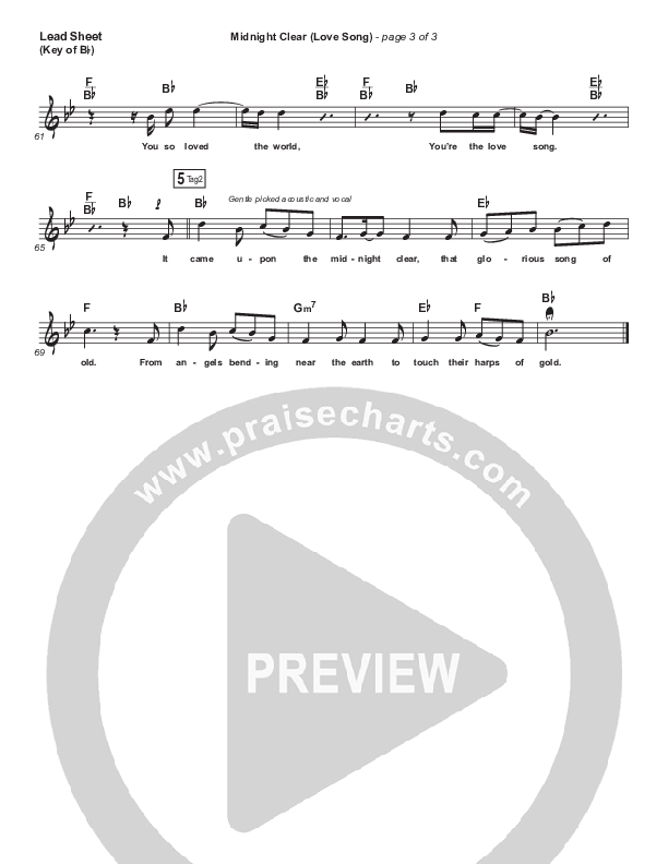 Midnight Clear (Love Song) Lead Sheet (Melody) (Chris Tomlin)