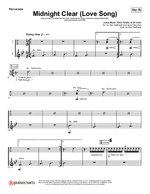 Midnight Clear (Love Song) Percussion (Chris Tomlin)