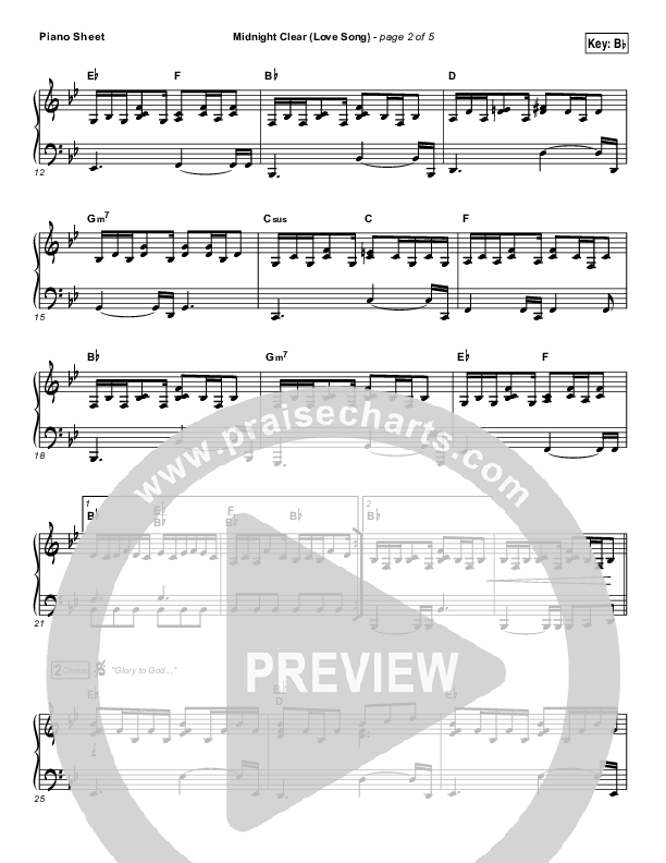 Midnight Clear (Love Song) Piano Sheet (Chris Tomlin)