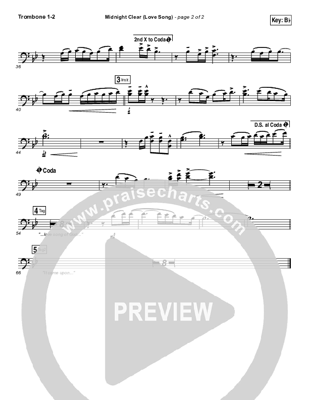 Midnight Clear (Love Song) Trombone 1/2 (Chris Tomlin)