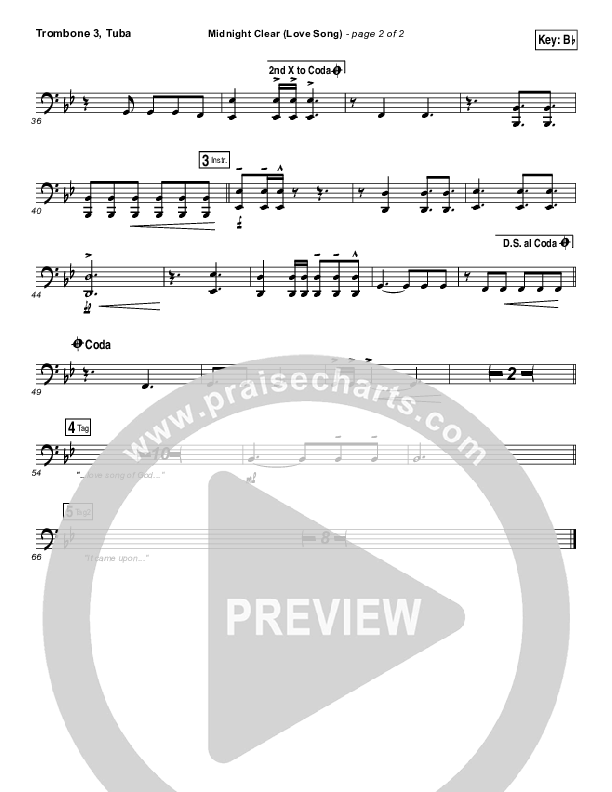 Midnight Clear (Love Song) Trombone 3/Tuba (Chris Tomlin)
