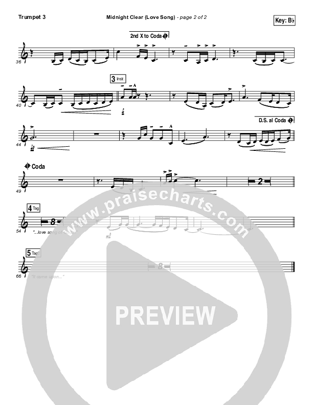 Midnight Clear (Love Song) Trumpet 3 (Chris Tomlin)