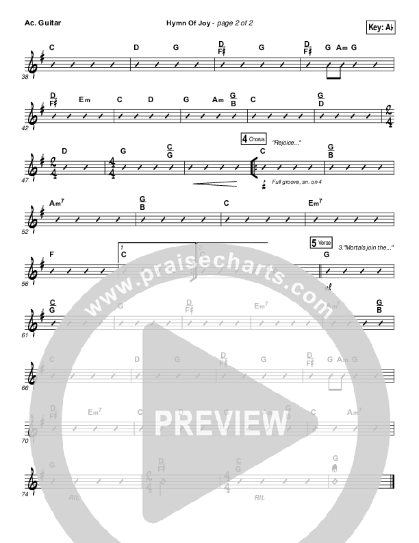 Hymn Of Joy Acoustic Guitar (Chris Tomlin)