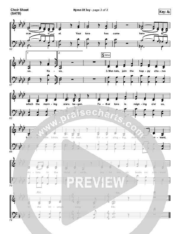 Hymn Of Joy Choir Vocals (SATB) (Chris Tomlin)