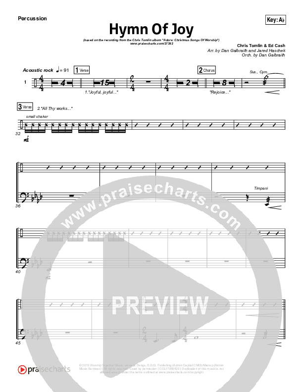 Hymn Of Joy Percussion (Chris Tomlin)