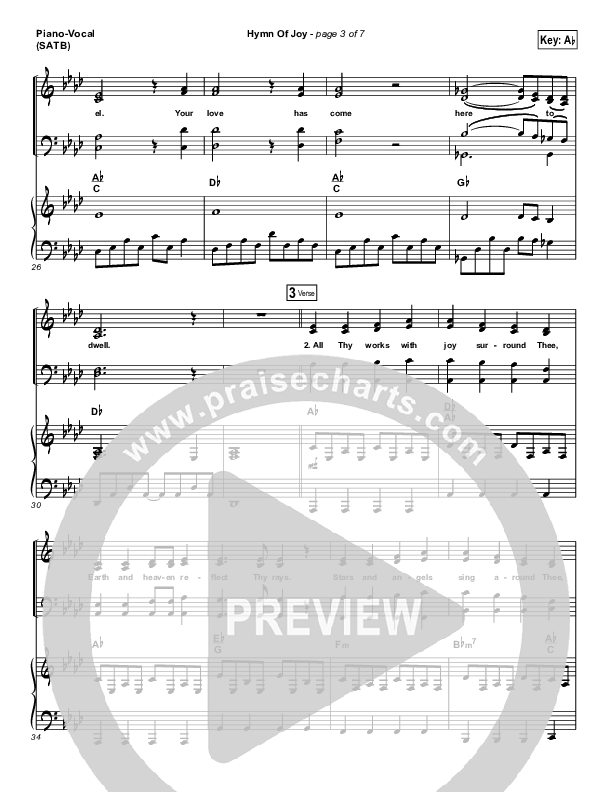 Hymn Of Joy Piano/Vocal & Lead (Chris Tomlin)